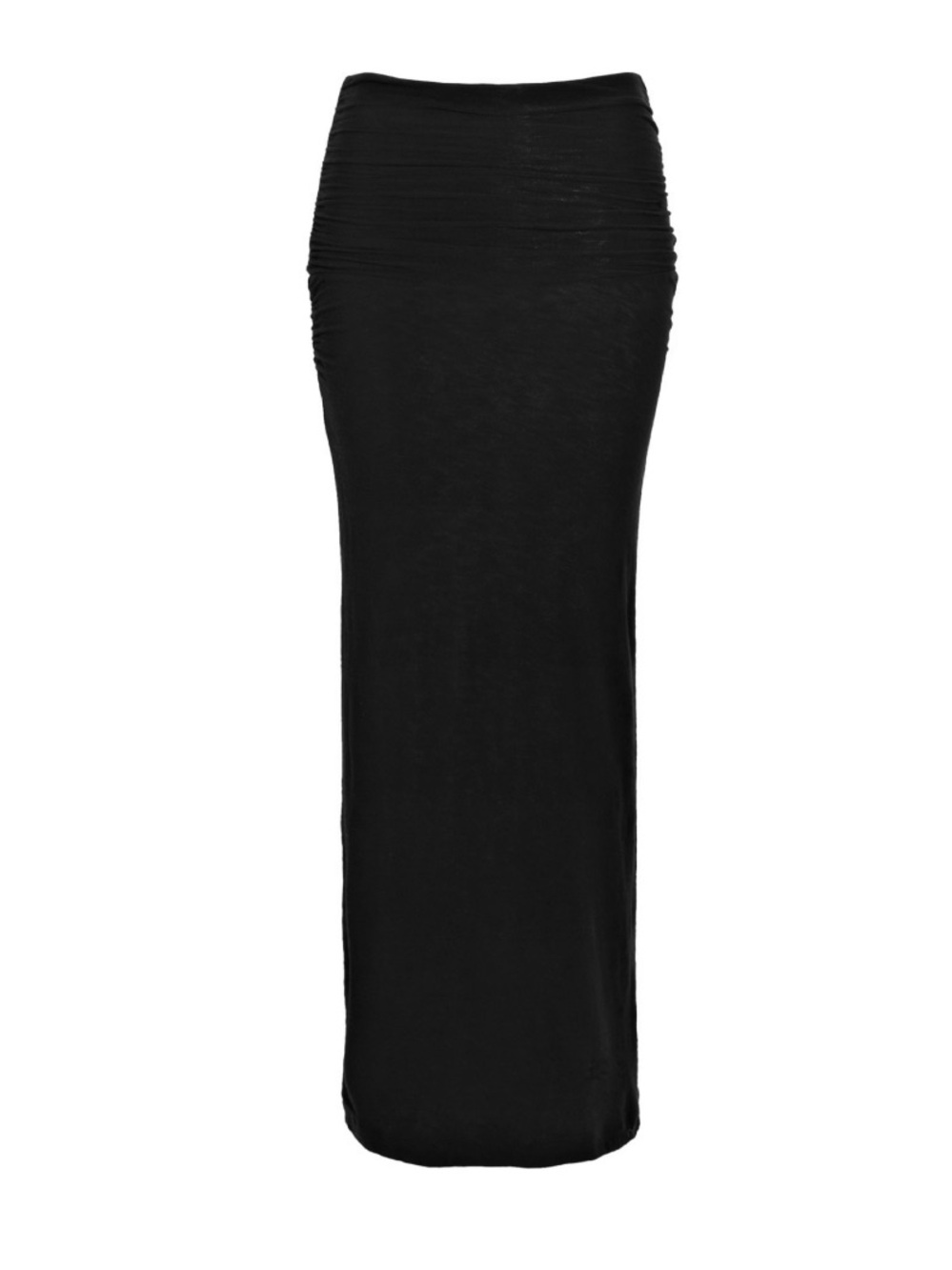 JAMES PERSE Ruched Shirred Midi Maxi Tube Skirt Black 0 XS - Picture 3 of 11
